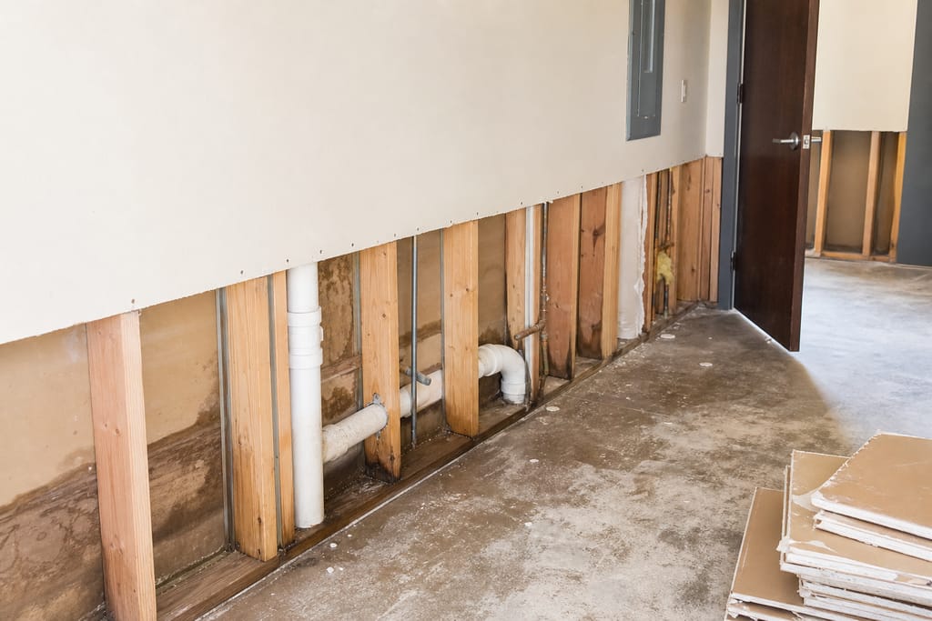 Removal of compromised drywall photo